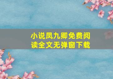 小说凤九卿免费阅读全文无弹窗下载