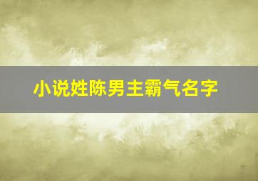 小说姓陈男主霸气名字