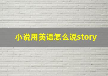 小说用英语怎么说story