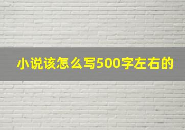 小说该怎么写500字左右的