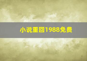 小说重回1988免费