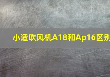 小适吹风机A18和Ap16区别