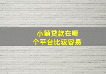 小额贷款在哪个平台比较容易