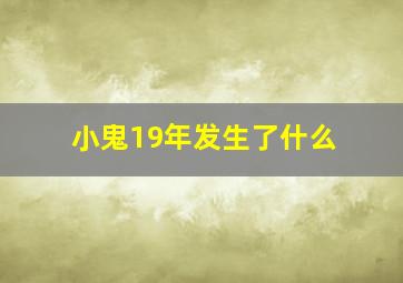 小鬼19年发生了什么