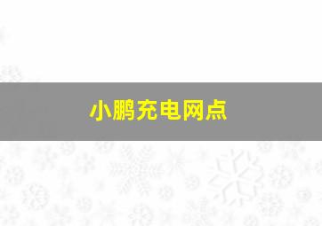 小鹏充电网点