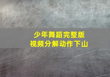 少年舞蹈完整版视频分解动作下山