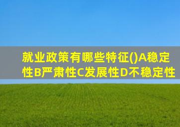 就业政策有哪些特征()A稳定性B严肃性C发展性D不稳定性