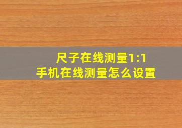 尺子在线测量1:1手机在线测量怎么设置