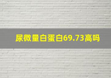 尿微量白蛋白69.73高吗