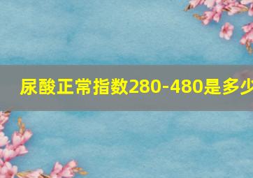 尿酸正常指数280-480是多少