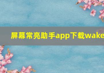 屏幕常亮助手app下载wakey