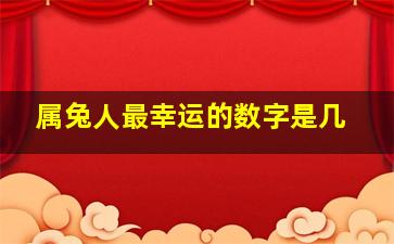 属兔人最幸运的数字是几