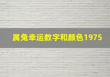 属兔幸运数字和颜色1975