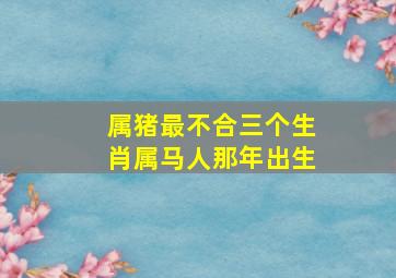 属猪最不合三个生肖属马人那年出生