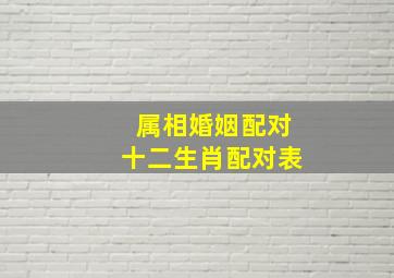 属相婚姻配对十二生肖配对表