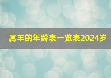 属羊的年龄表一览表2024岁