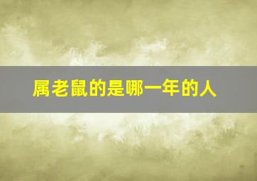 属老鼠的是哪一年的人