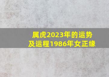 属虎2023年的运势及运程1986年女正缘