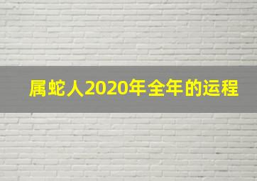 属蛇人2020年全年的运程