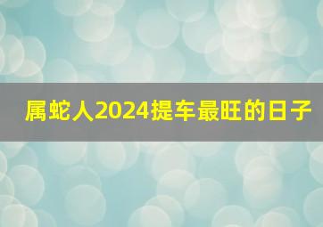 属蛇人2024提车最旺的日子