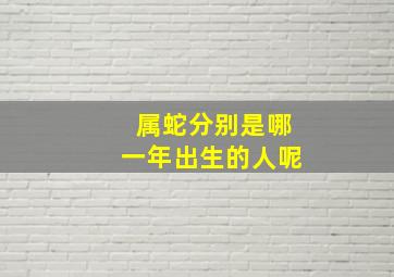 属蛇分别是哪一年出生的人呢