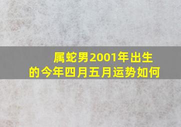 属蛇男2001年出生的今年四月五月运势如何