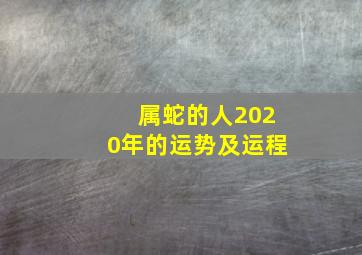 属蛇的人2020年的运势及运程