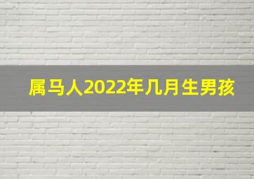 属马人2022年几月生男孩