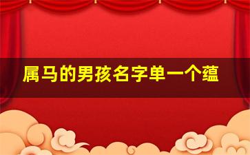 属马的男孩名字单一个蕴