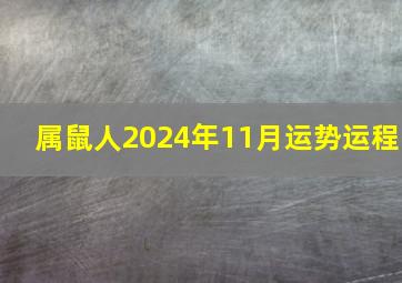 属鼠人2024年11月运势运程