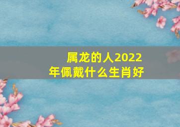 属龙的人2022年佩戴什么生肖好