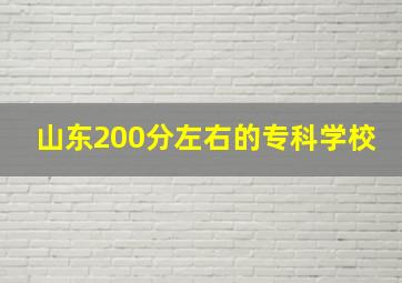 山东200分左右的专科学校