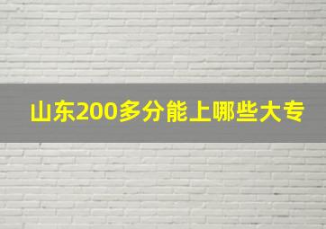 山东200多分能上哪些大专