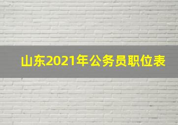 山东2021年公务员职位表