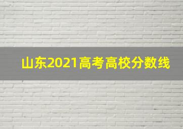 山东2021高考高校分数线