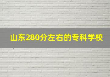 山东280分左右的专科学校