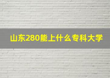 山东280能上什么专科大学