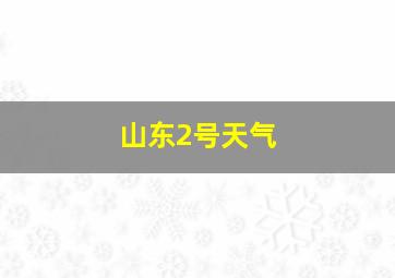 山东2号天气