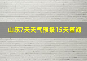 山东7天天气预报15天查询