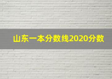 山东一本分数线2020分数