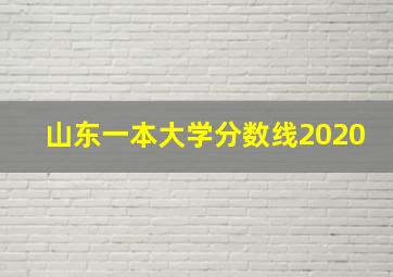 山东一本大学分数线2020