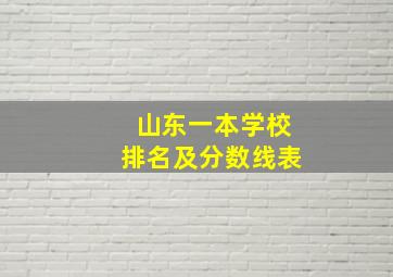 山东一本学校排名及分数线表