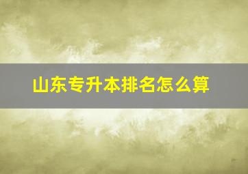 山东专升本排名怎么算