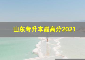 山东专升本最高分2021