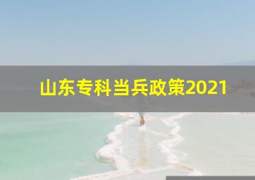 山东专科当兵政策2021