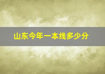 山东今年一本线多少分