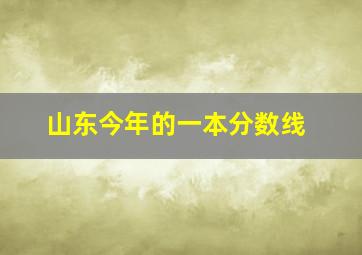 山东今年的一本分数线