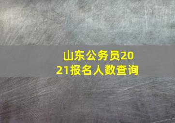 山东公务员2021报名人数查询