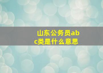 山东公务员abc类是什么意思