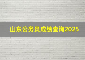 山东公务员成绩查询2025